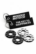 Modded Moto Co MMC Accessories Pack with various motorcycle accessories on a plain background