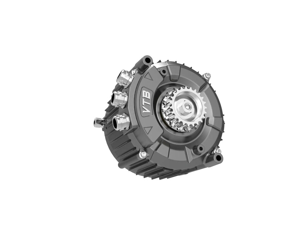 Modded Moto Co Ventus Ryuga 81kW electric motor for vehicles, showing the compact, high-performance motor with cooling fins.