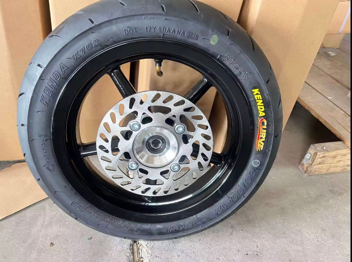 Tiboltco supermoto wheels for all mini emotos, featuring durable design and sleek black finish, suitable for mini motorcycle upgrades.