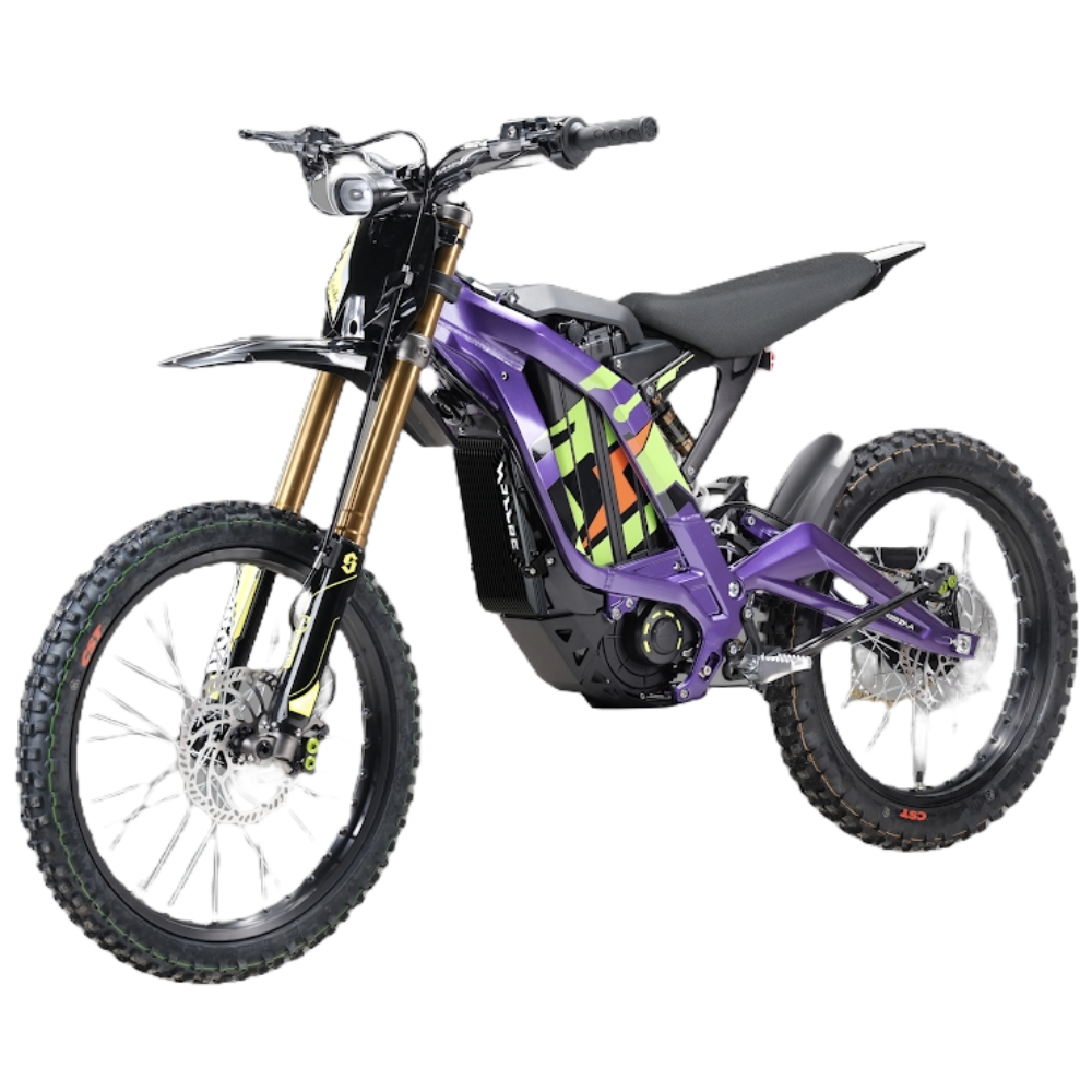 BWDesigns Surron LBX 2025 electric bike with sleek frame and off-road tires, showcasing the modern design and build quality.