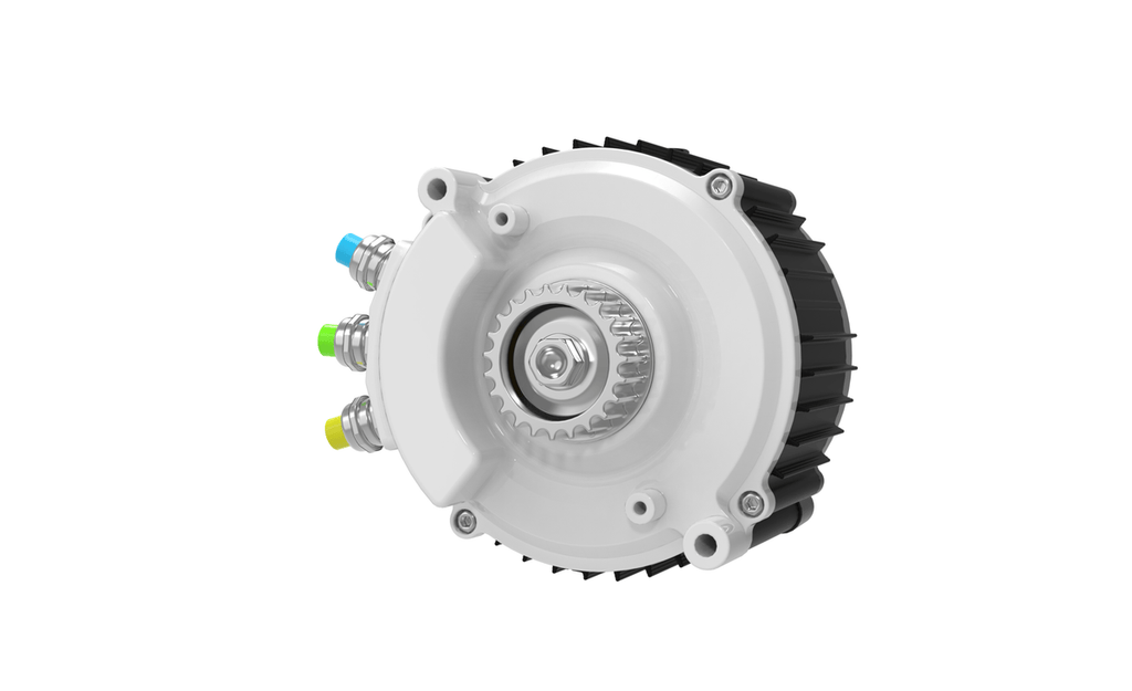 Modded Moto Co Ventus Ryuga 81kW motor, ultra bee electric motor with detailed view of the compact, high-performance engine.
