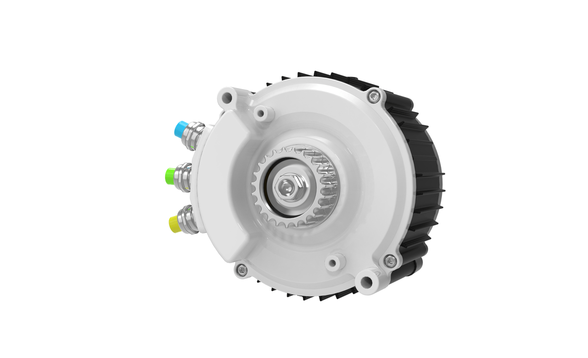 Modded Moto Co Ventus Ryuga 81kW motor, ultra bee electric motor with detailed view of the compact, high-performance engine.