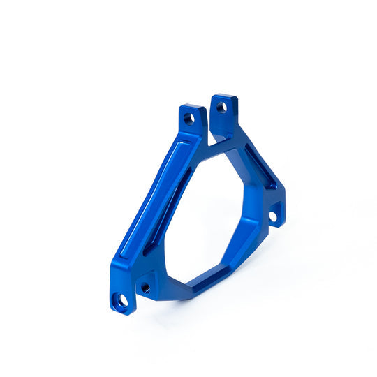 Modded Moto Co EBMX Upgraded Triangle Ultra Bee suspension hardware for motorcycle, showing detailed metal parts and construction.