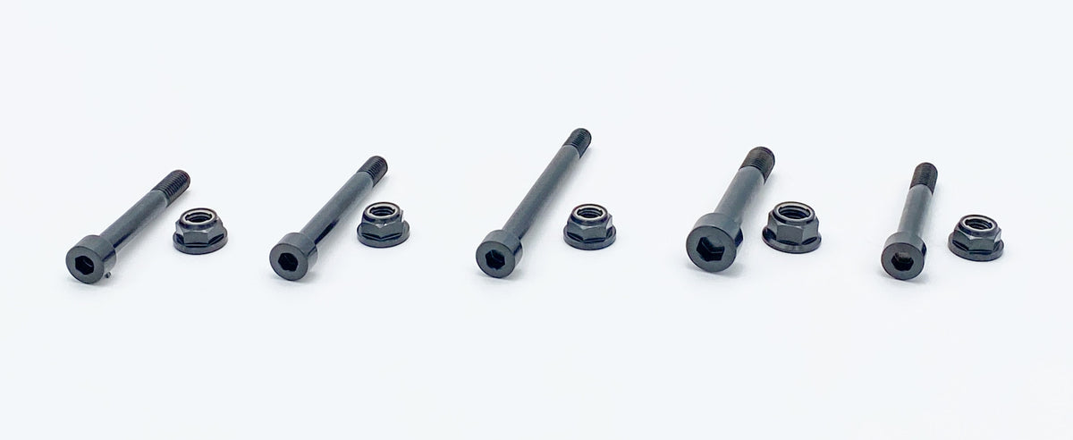 Warp 9 Talaria Sting 12.9 Cryo Steel rear linkage bolt kit by Modded Moto Co, featuring durable steel bolts for motorcycle suspension.