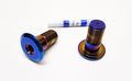 Warp 9 Talaria Sting titanium swing arm bolts kit by Modded Moto Co, showing durable titanium bolts on a motorcycle swing arm.