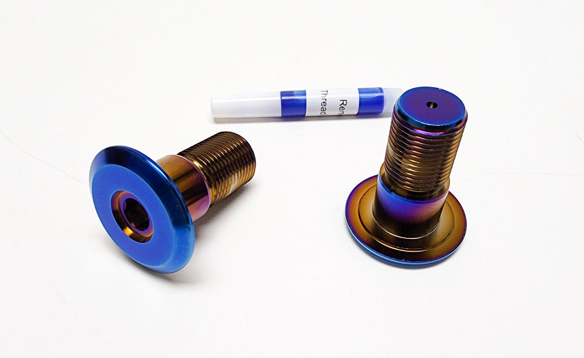 Warp 9 Talaria Sting titanium swing arm bolts kit by Modded Moto Co, showing durable titanium bolts on a motorcycle swing arm.
