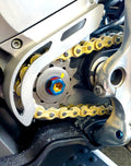 Warp 9 Stark Varg titanium counter shaft replacement bolt kit from Modded Moto Co, showing durable, lightweight titanium bolts.