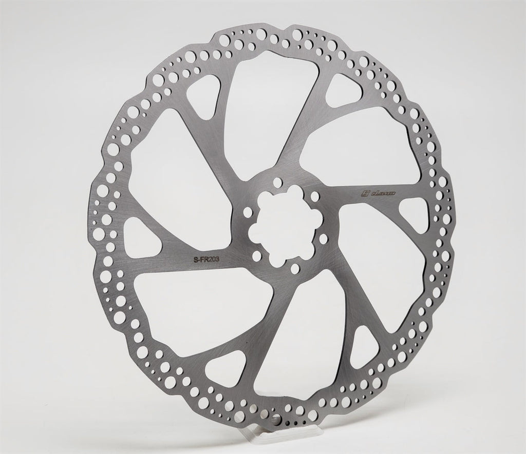 Rear Warp 9 brake rotor by Modded Moto Co, showcasing a high-performance motorcycle brake rotor with vented design.