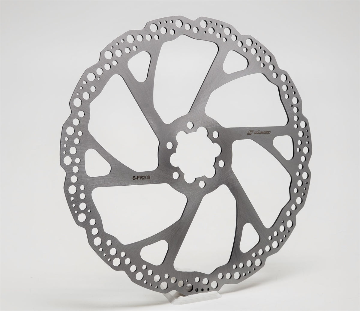 Rear Warp 9 brake rotor by Modded Moto Co, showcasing a high-performance motorcycle brake rotor with vented design.