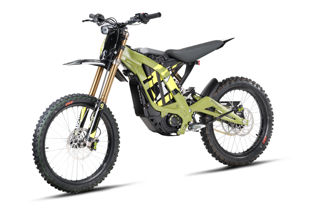 BWDesigns Surron LBX 2025 electric bike with sleek frame and rugged tires, ready for off-road adventures.