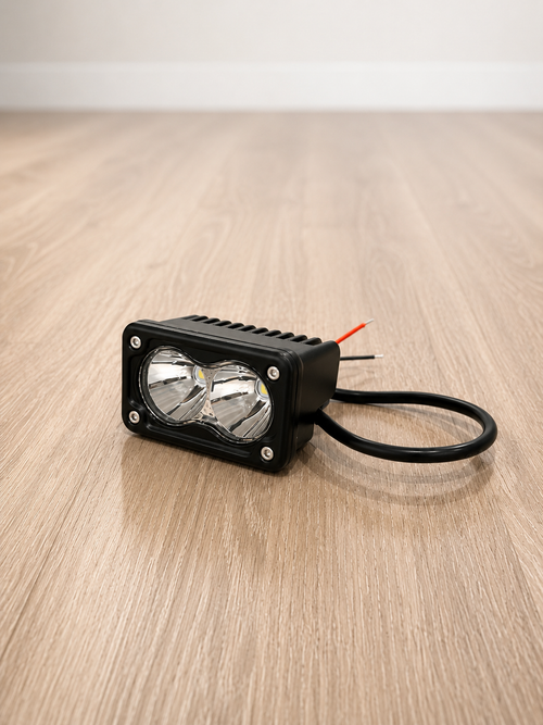 79Bike Baja Light by 79mods mounted on a bicycle, featuring a sleek design and bright LED for improved visibility during rides.