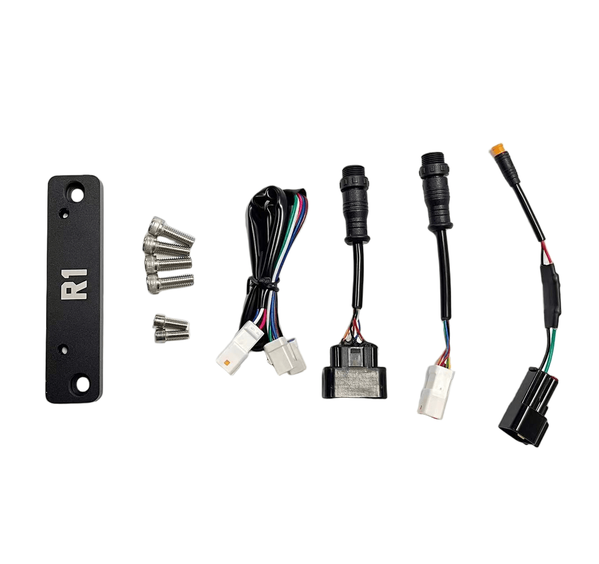 Modded Moto Co Ventus V9600 wiring harness with connectors and wiring, designed for vehicle electrical installations.