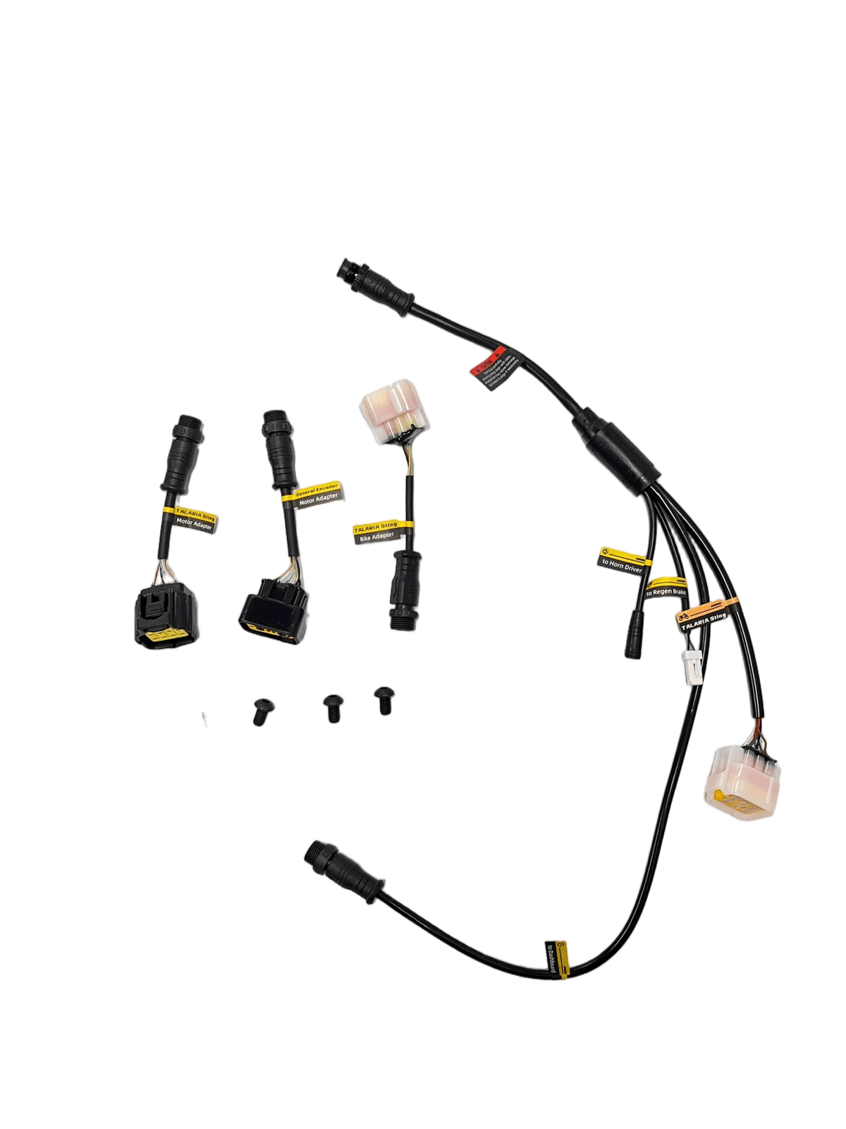 Modded Moto Co Ventus V9600 wiring harness, detailed view showing connectors and wiring layout for motorcycle installation.