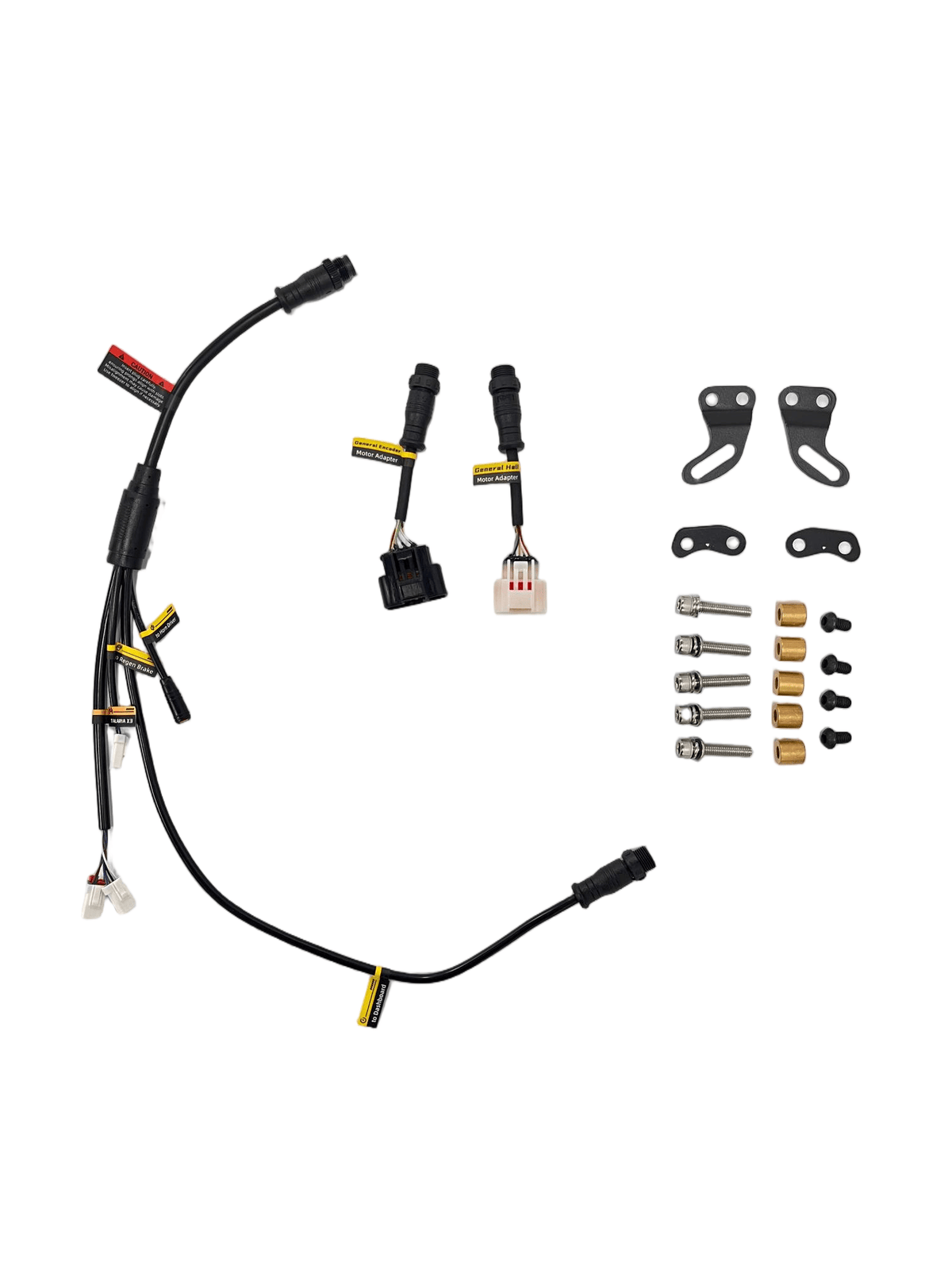 Modded Moto Co Ventus V9600 wiring harness with multiple connectors and wiring for motorcycle electrical system installation.