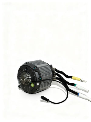 Modded Moto Co Ventus 48 KW Ultra Bee electric motor with cooling fins and wiring, designed for high-performance applications.