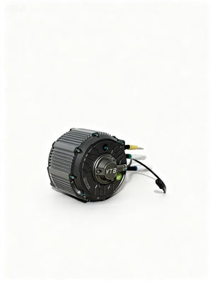 Modded Moto Co Ventus 48 KW Ultra Bee electric motor with cooling fins and wiring, designed for high-performance applications
