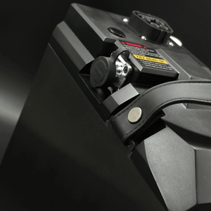 Modded Moto Co Ventus Ultra Bee 72V 65Ah battery showing its black casing and terminal connections for electric vehicle use.