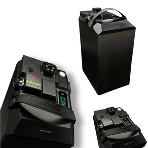 Modded Moto Co Ventus Ultra Bee 72V 65Ah battery with black casing and terminal connectors, designed for electric vehicles.