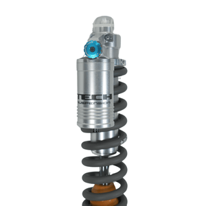 Modded Moto Co TECH ER30 283mm rear shock absorber for motorcycles, showcasing the shock's coil spring and mounting points.