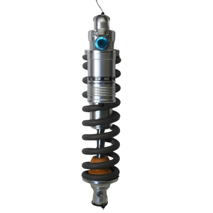 Modded Moto Co TECH ER30 288mm rear shock for Talaria Sting and Altis Sigma electric bikes, showcasing its high-performance design.