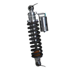 Modded Moto Co TECH ER30 310mm Arctic Leopard EX rear shock absorber for motorcycles, showcasing its design and mounting points.