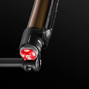 Modded Moto Co RFloXa Hawk31 Pro Fork showing sleek black design with sturdy construction and detailed components.