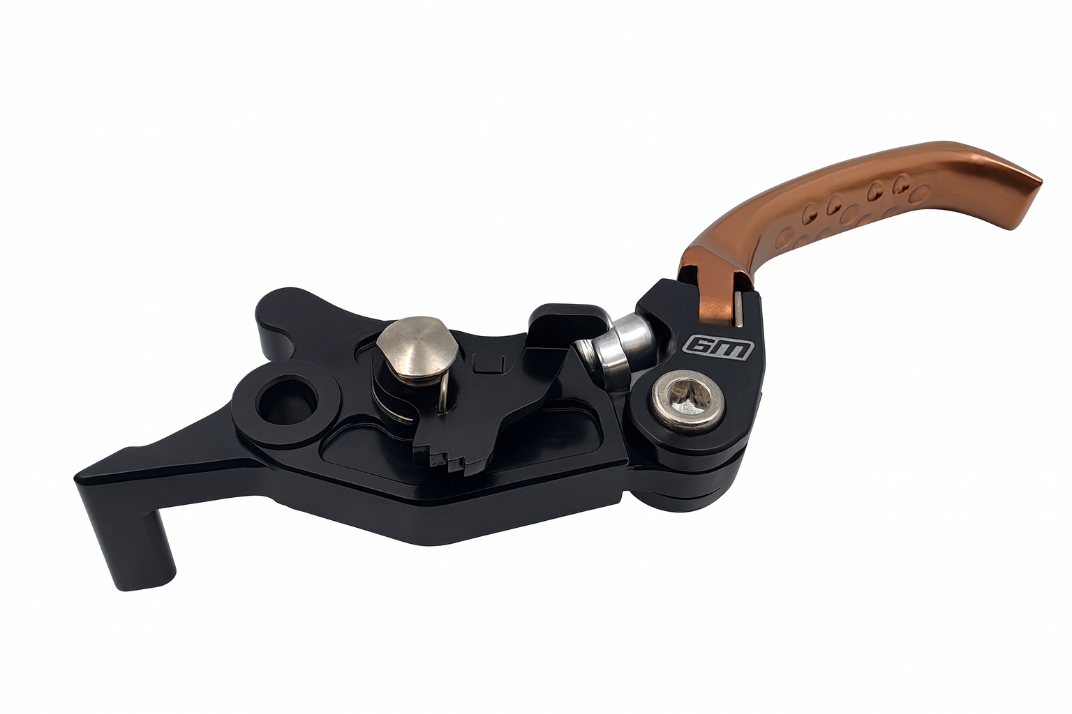 Modded Moto Co Warp 9 Ultra Bee brake lever for motorcycle brake system, shown in black with ergonomic design