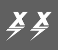 Ramped Racing Battery Stickers Style #3 with vibrant, bold designs on a white background for automotive customization.