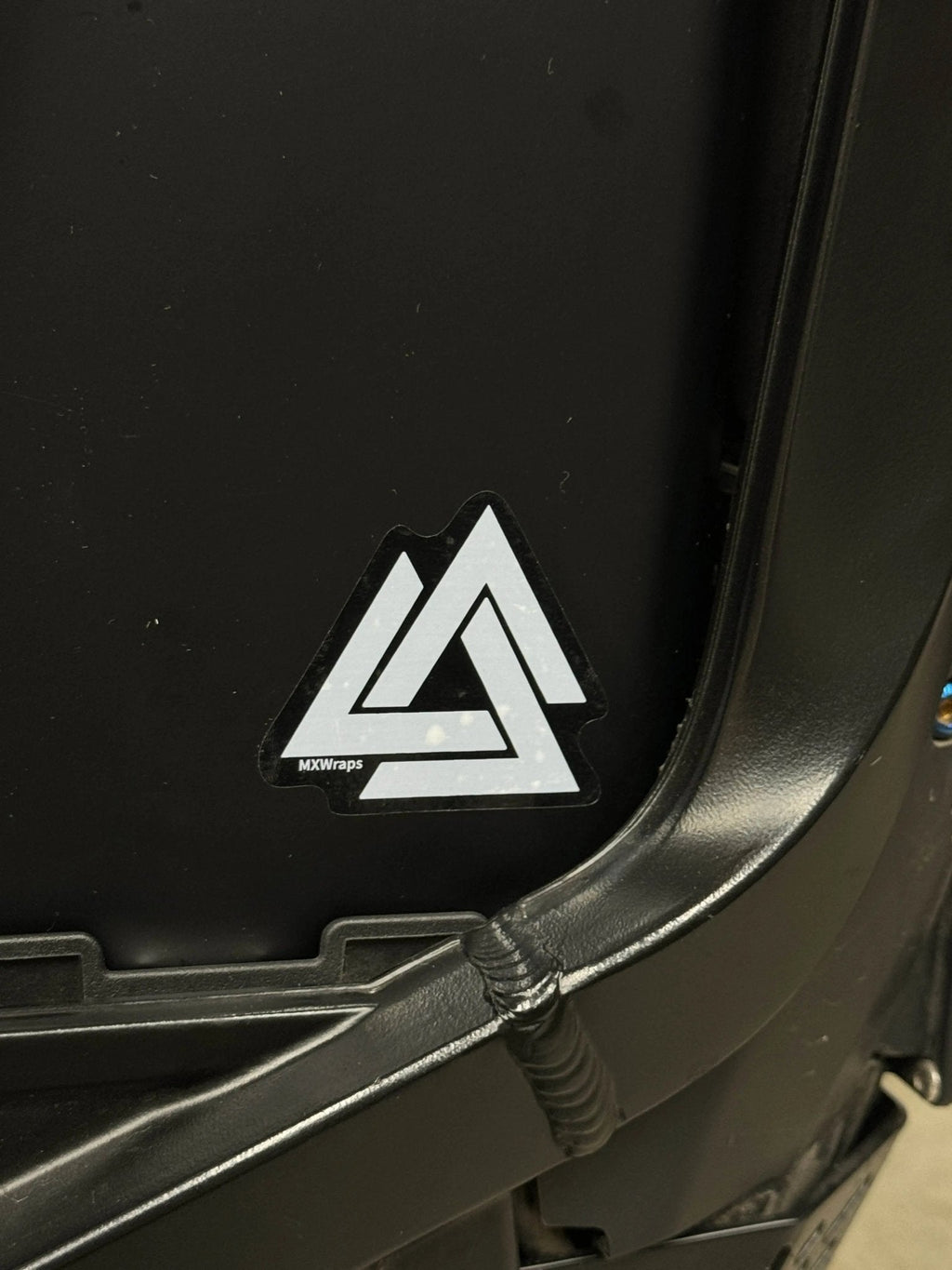 Colorful MXwraps 72V style sticker set with bold graphics, perfect for customizing bikes or skateboards.