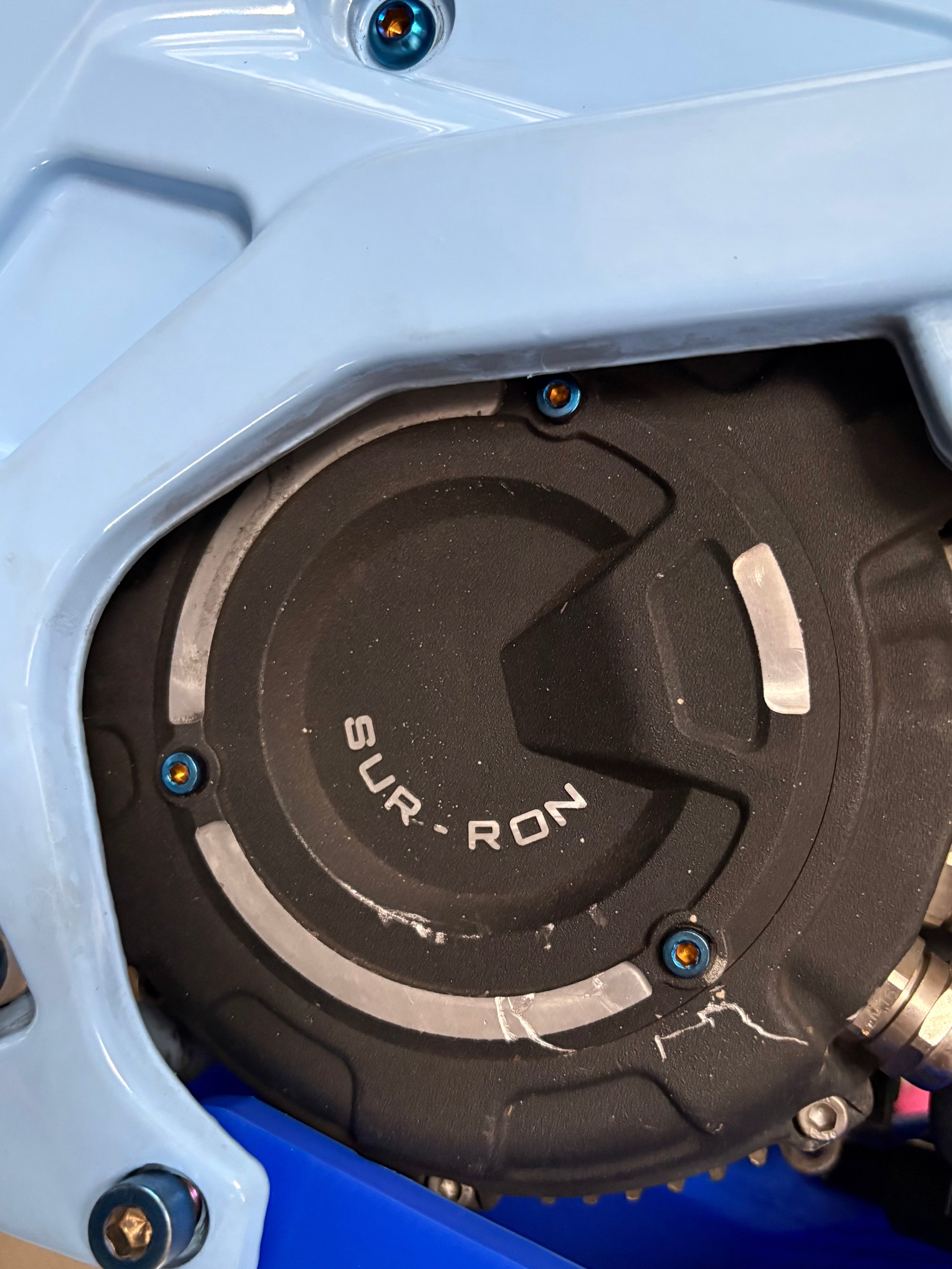 Set of three DevMoto Hall Sensor Titanium Bolts with precise threading and sleek metallic finish for high-performance applications.