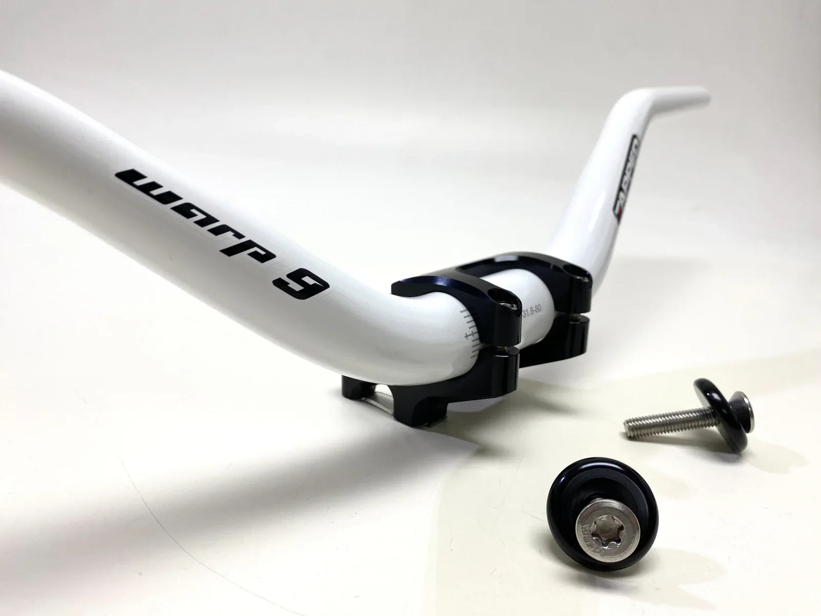 Modded Moto Co Warp 9 E-Moto tapped handlebar for cockpit and controls, featuring black finish and ergonomic design.