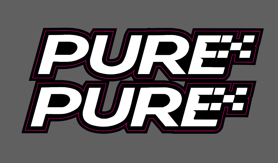 Ramped Racing Pure Fork Tube Decal for motorcycle, black and white graphic sticker on a bike fork tube