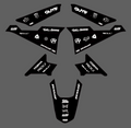 Ramped Racing Pre Designed Yozma Graphics Kit motorcycle decal with bold black and white graphic designs for bikes.