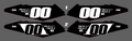 Ramped Racing Surron LBX/Eride Pro side fender decals shown on a motorcycle with detailed graphic designs.