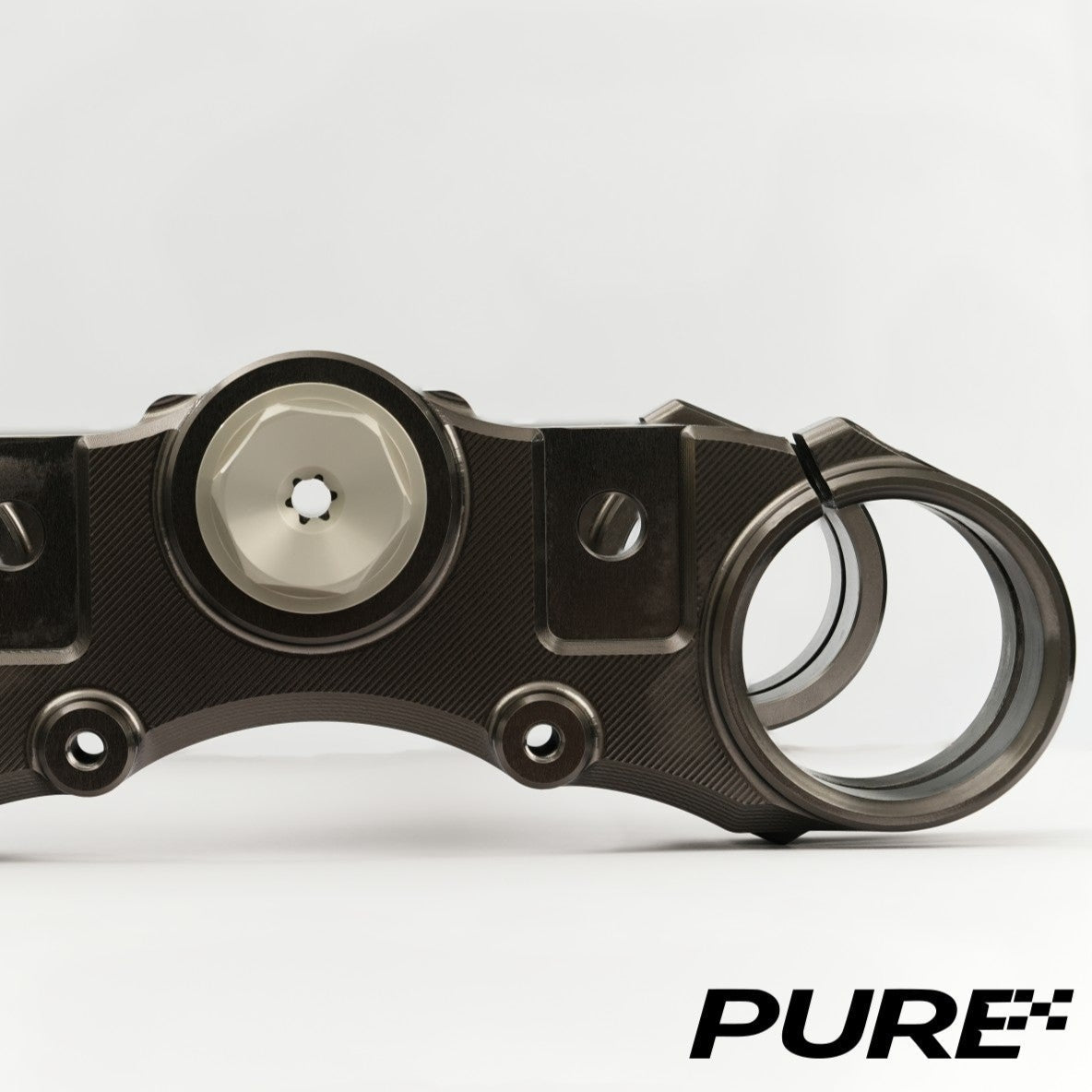 Modded Moto Co Pure Racing Surron Ultra Talaria Komodo suspension fork with Traxion Crown 5 design, showcasing detailed components.