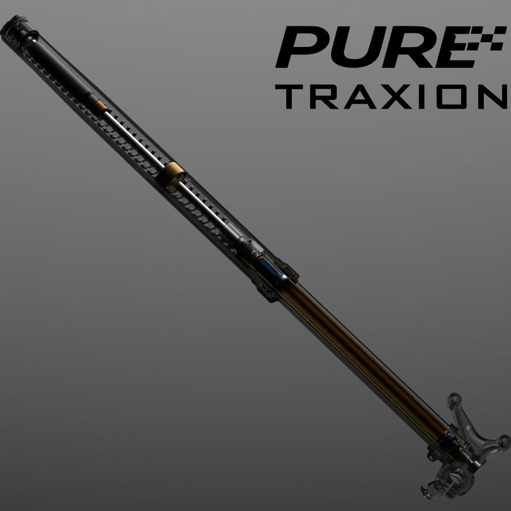 Modded Moto Co Pure Racing Surron Ultra Talaria Komodo suspension forks with internal components, showing detailed internal view.