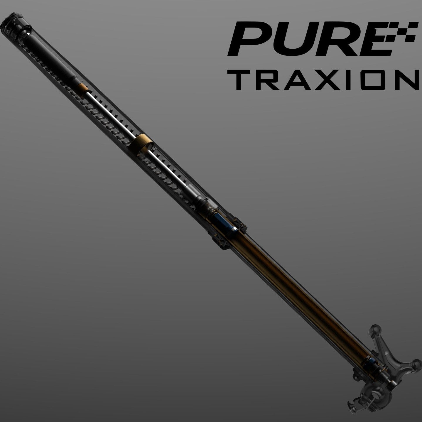 Modded Moto Co Pure Racing Surron Ultra Talaria Komodo suspension forks with internal components, showing detailed internal view.