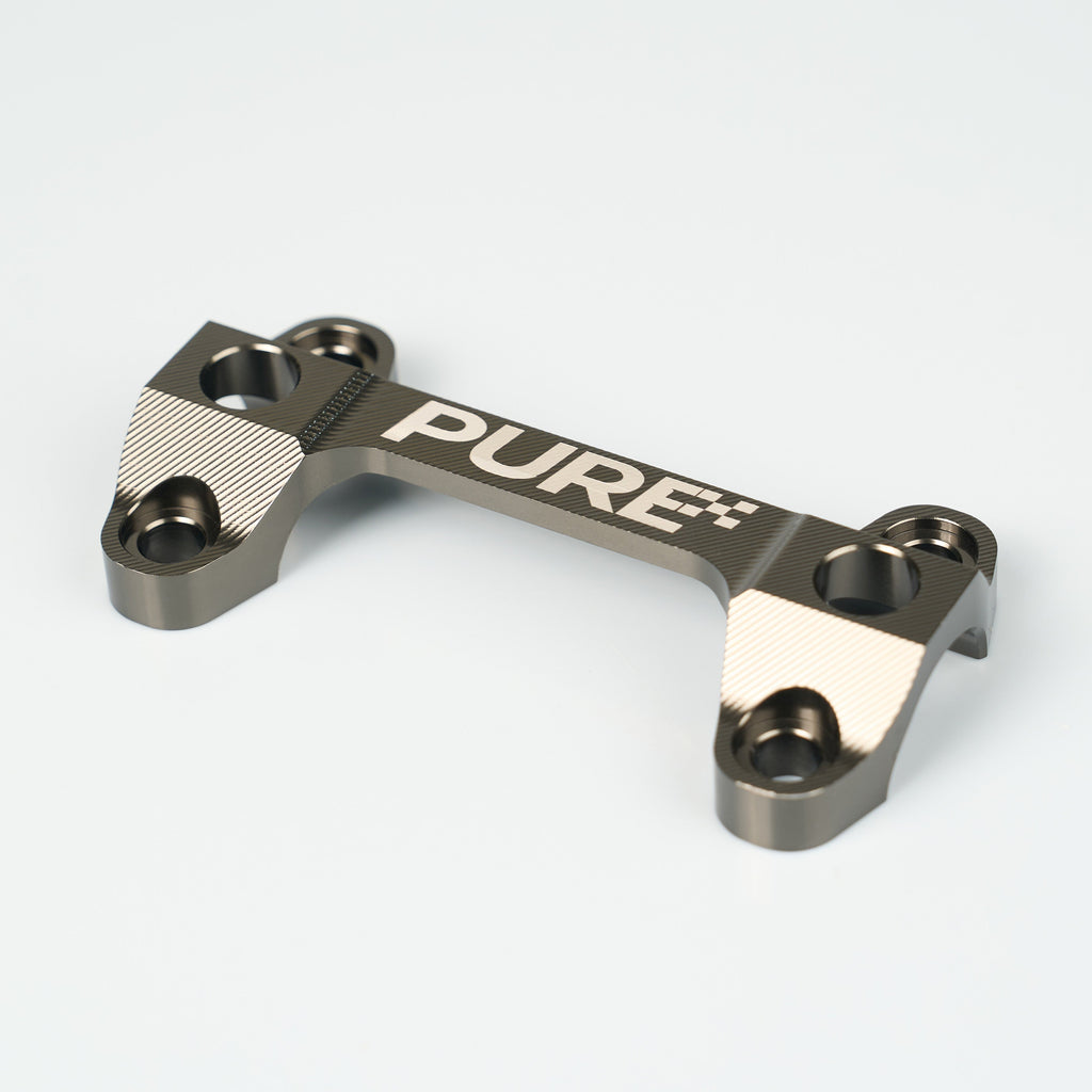 Modded Moto Co Pure Racing Surron Ultra and Talaria Komodo suspension forks with top stem in close-up view.