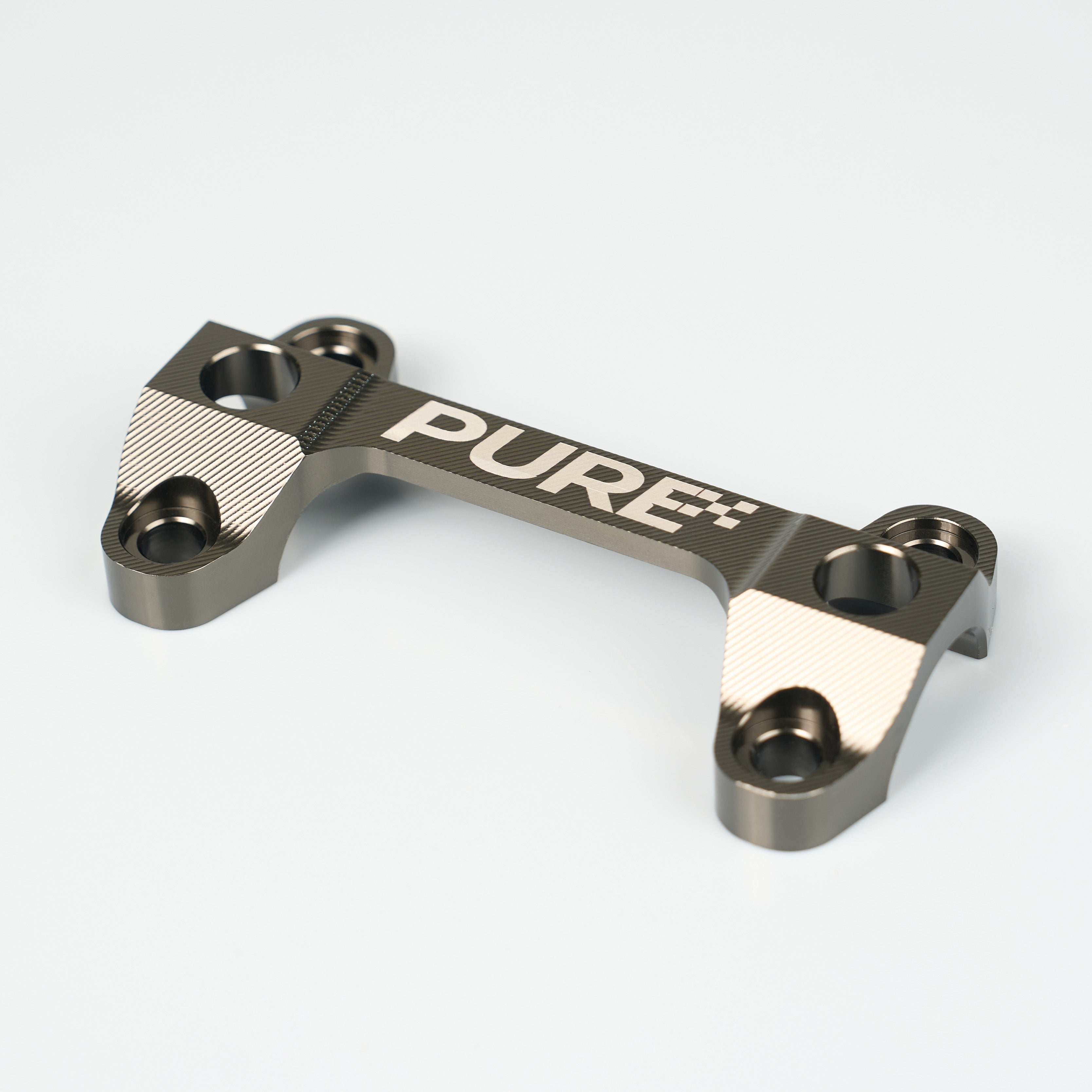 Modded Moto Co Pure Racing Surron Ultra and Talaria Komodo suspension forks with top stem in close-up view.