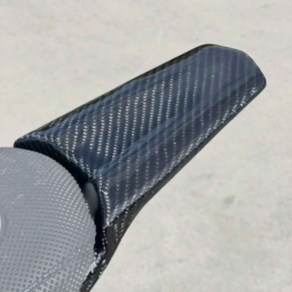 Modded Moto Co E-Ride Pro carbon fiber rear fender for electric bikes, lightweight and durable body protection component.