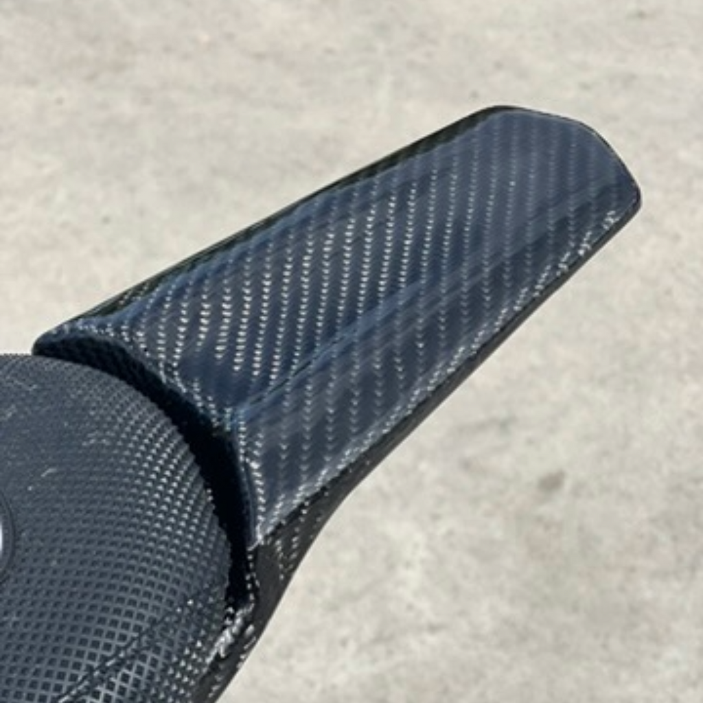 Modded Moto Co E-Ride Pro carbon fiber rear fender for electric bikes, lightweight and durable motorcycle body protection.