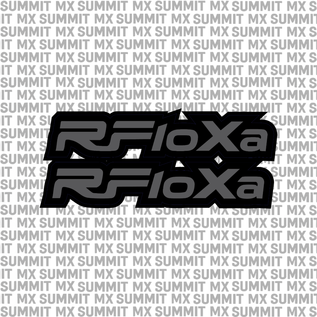 RFloXa Fork Tube Decal by Summit MX, E-Moto decal with bold black and white design for motorcycle fork protection and styling
