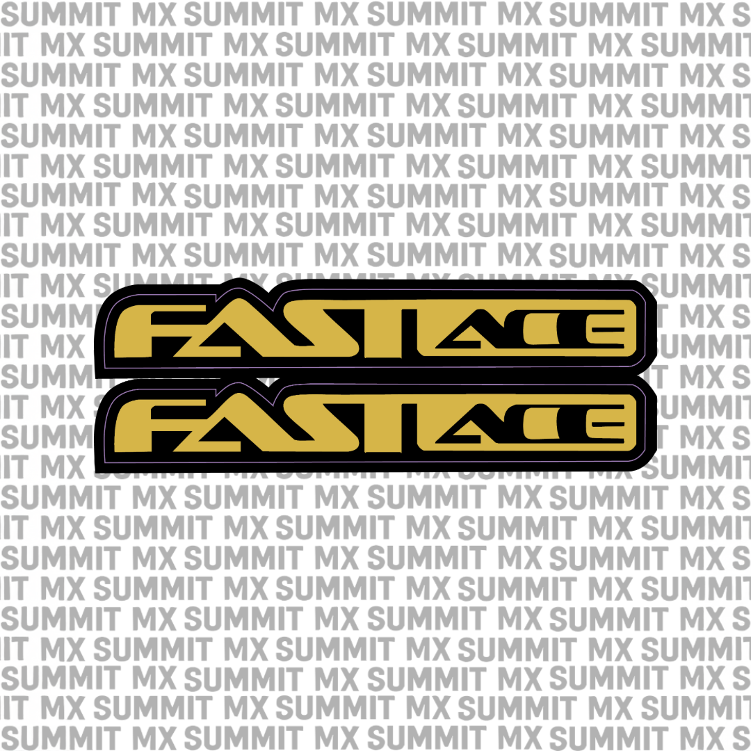 Summit MX Fastace fork tube decal for e-moto bikes, without Fastace icon, black and white design on a bike fork tube