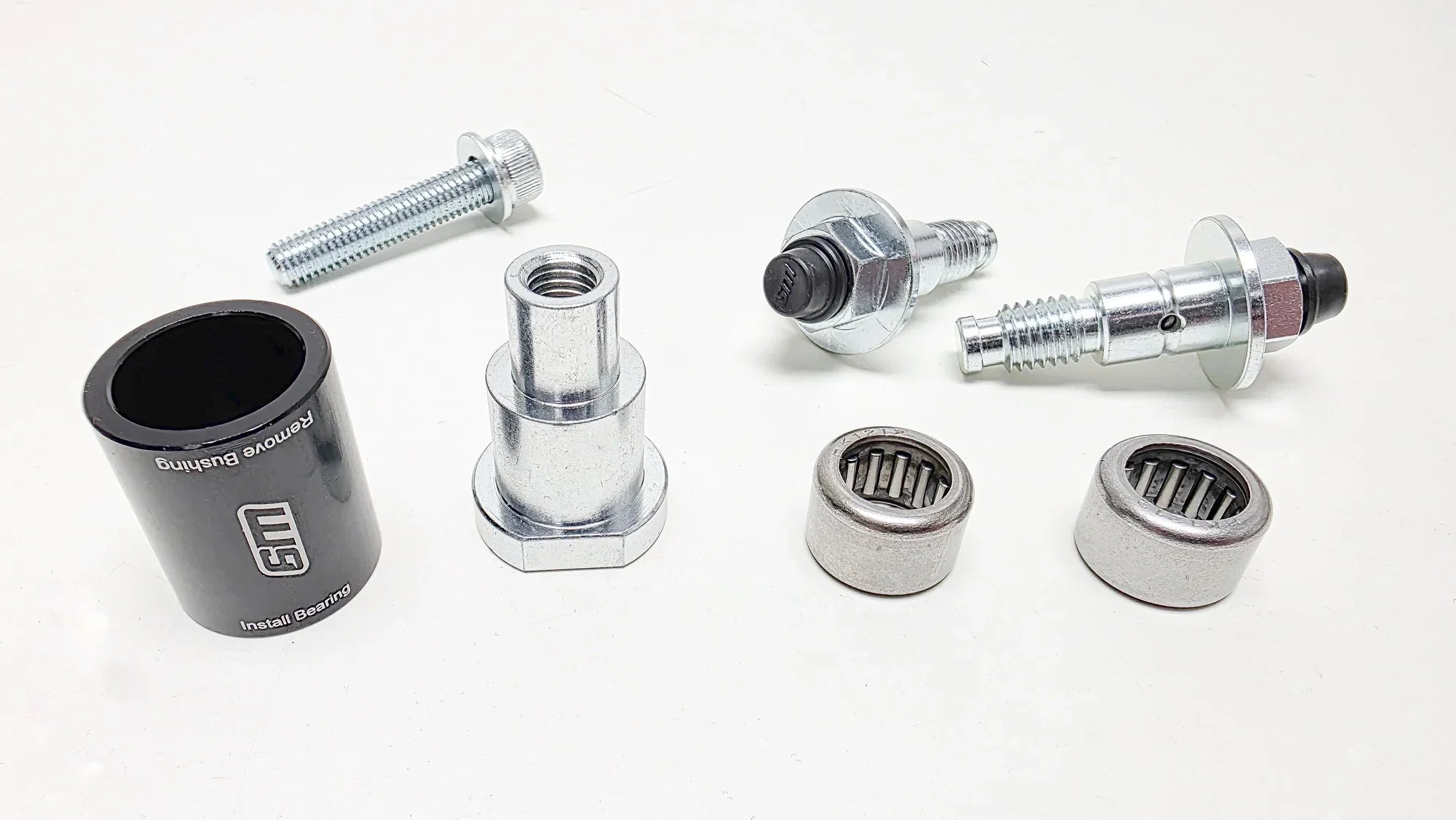 Warp 9 Surron Ultra Bee suspension triangle bearing kit for triple clamps and linkage by Modded Moto Co, shown in the image.