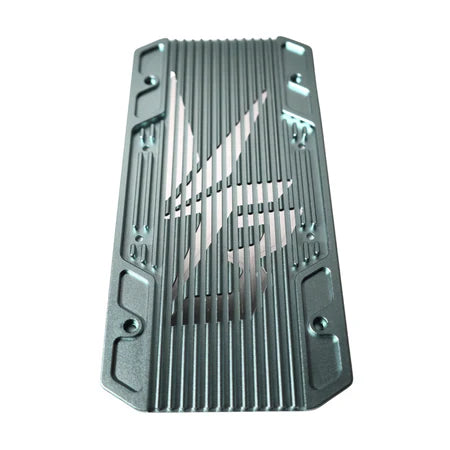 Modded Moto Co Ventus Aetos heatsink accessory with sleek black design and fins for efficient heat dissipation.
