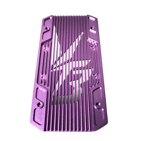 Modded Moto Co Ventus Aetos heatsink accessory with sleek black fins and mounting hardware for motorcycle cooling enhancement.